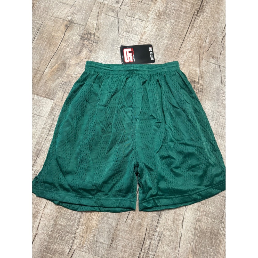 Southern Athletic Mens Green Mesh Gym Shorts Vintage Style NWT Small